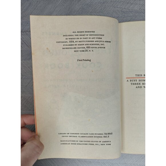 The Betty Furness Westinghouse Cookbook 1954 First Printing Hardcover Green - Picture 7 of 14